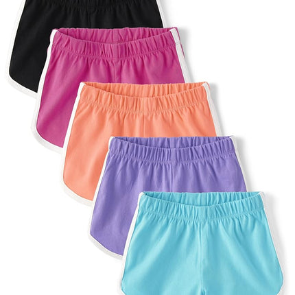 The Children's Place Baby Girls' and Toddler Pull on Dolphin Shorts, paquete de 5 multicolor, 18-24 meses