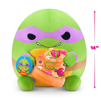 Snackles 35 cm Plush Teenage Mutant Ninja Turtles Edition by ZURU, Cuddly Squishy Comfort Plush with Teenage Mutant Ninja Turtles theme and Pizza Snack Accessory (Donatello)