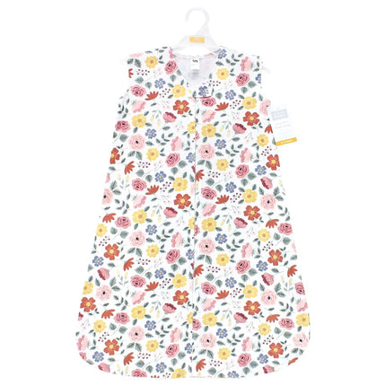 Gigoteuse sans manches en coton Hudson Baby pour bébé unisexe, sac de couchage, couverture, motif botanique mauve, 0-6 mois