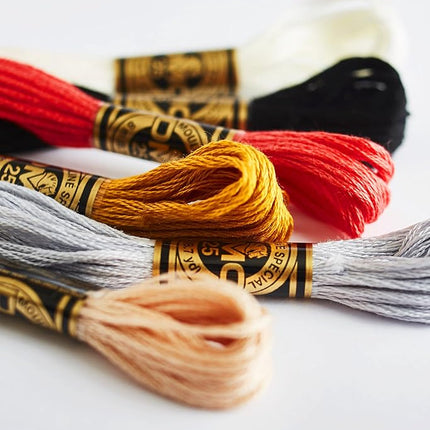 DMG Plaid Cotton Thread, Variegated for Stitching, 8 Metres 12-Pack