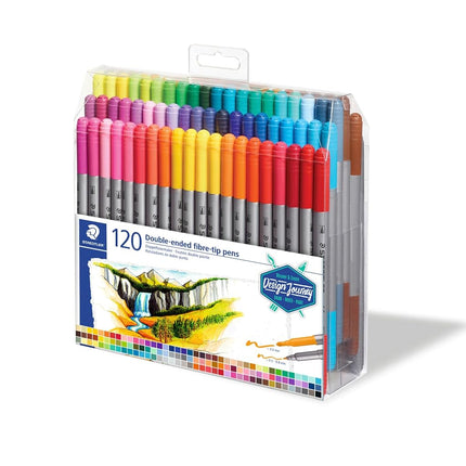 Staedtler Design Journey Double-Ended Fibre-Tip Pen, Assorted (Pack of 120)