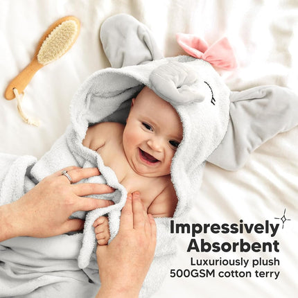 KeaBabies Organic Baby Towel with Hood for Girls, Boys, Soft (Ella)