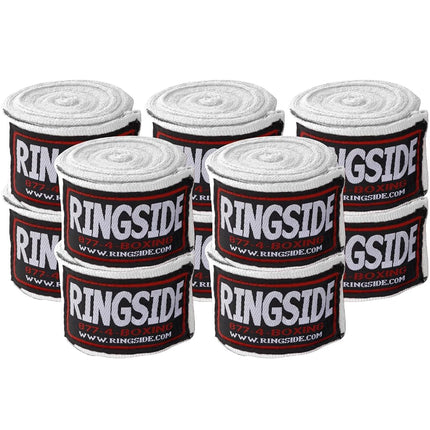 Ringside Vendas de boxeo estilo mexicano (Paquete de 5 pares), Blancas, 180"