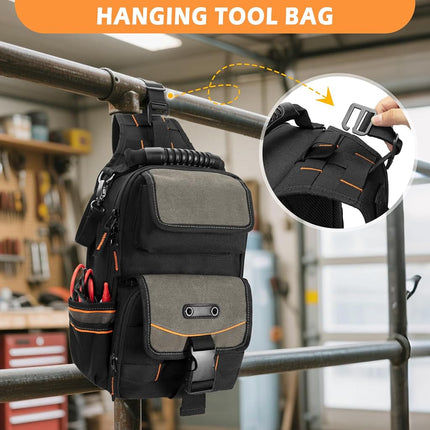 Trahzia Electrician Tool Pouch Bag, Zippered HVAC Tool Organizer