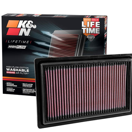 K&N Engine Air Filter: High Performance, Premium, Washable, Panel Filter: 2013-2019 (E300, GLC300, SLC180, SLC200, SLC300, C160, C180, C200, C250, C300, and other select models), 33-3034