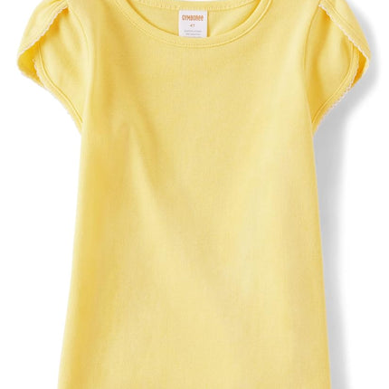 Gymboree Girls and Toddler Short Sleeve Basic Layering Shirt, Sunshine, 12-18 Months