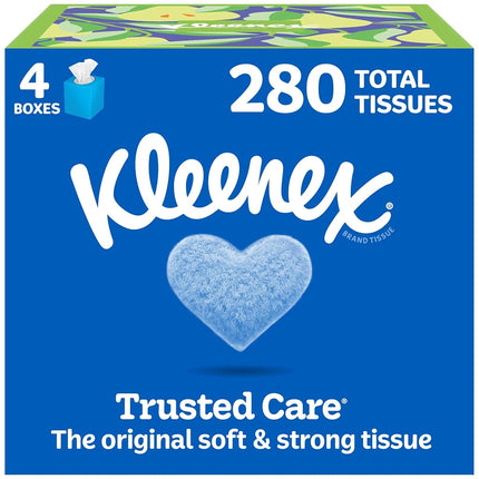 Kleenex Trusted Care Facial Tissue, 8.20" x 8.40", White 12 per Carton