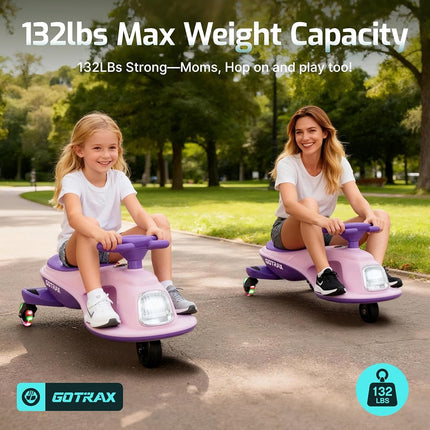 Gotrax Electric Wiggle Car for Kids 3-8, 12V Battery for 120Min w/Bluetooth