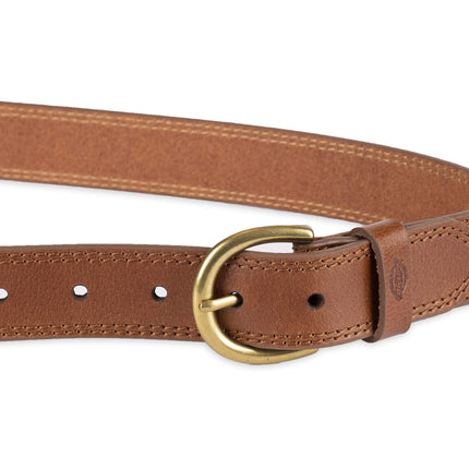 Dickies Women's Casual Leather Belt, Solid Cognac, 2X