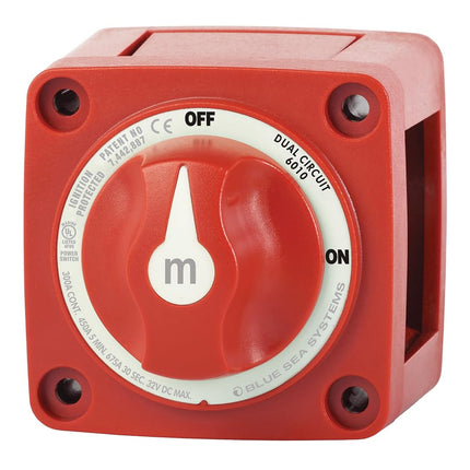 Blue Sea Systems 6010 m-Series Battery Switch Dual Circuit, Red