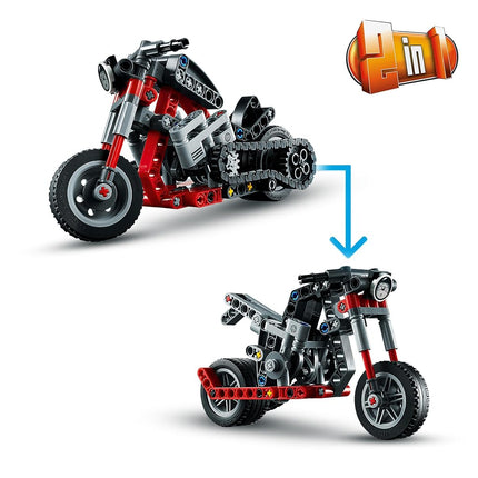 LEGO Technic Motorcycle 42132 Model Building Kit; Give Kids a Treat with This Motorcycle Model; 2-in-1 Toy for Kids Aged 7+ (163 Pieces)