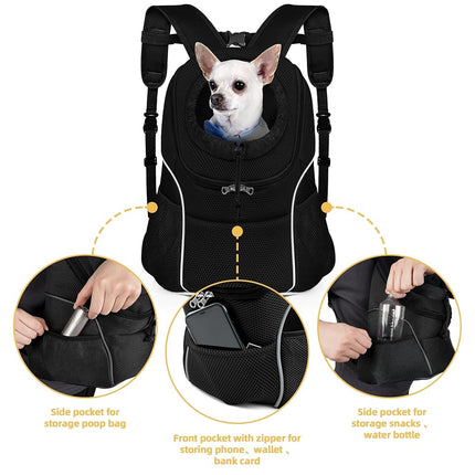 WOYYHO Pet Dog Carrier Backpack, Ventilated Small Dog Front Backpack