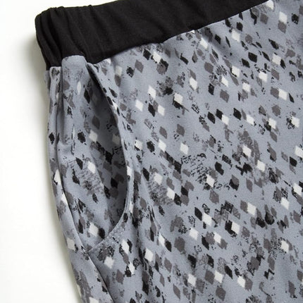 Pijama de mujer Lucky Brand para mujer - Set de pijama de 3 piezas: camiseta de dormir de manga larga, pantalón de pijama, pantalón corto de salón (S-XL), estampado geométrico de serpiente de diamante, L