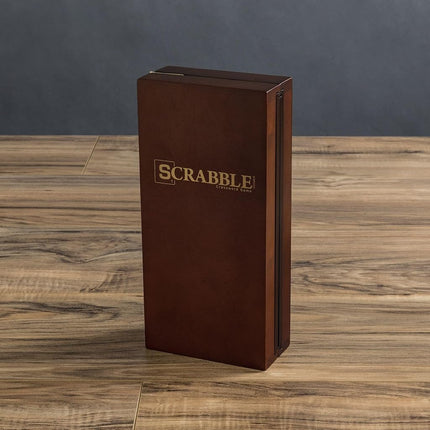 WS Game Company Scrabble Deluxe Travel Edition - Wooden Travel Game for 2-4 Players, Ages 8+