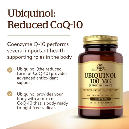Solgar® Ubiquinol 100 mg Softgels - Pack of 50