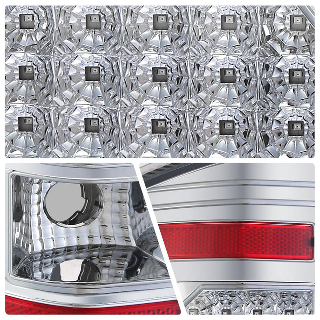 DNA MOTORING TL-CSIL07-LED-CH-CL LED Tail Light Assembly Driver & Passenger Side [Compatible with 07-14 Chevy Silverado 1500 2500 HD 3500 HD]