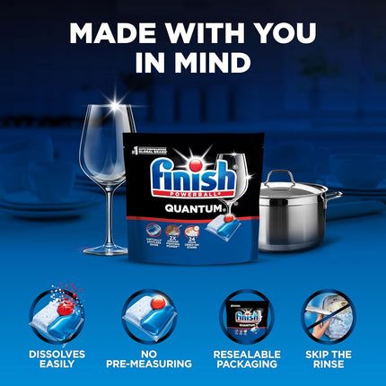 Finish - Quantum - 82ct - Dishwasher Detergent - Powerball - Ultimate Clean & Shine - Dishwashing Tablets - Dish Tabs