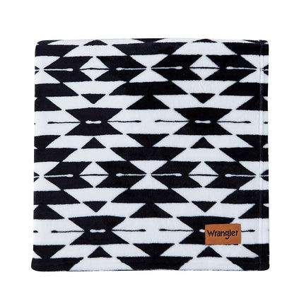 Wrangler - Throw Blanket, Soft Plush Fleece Bedding, Western Decor for Bed or Couch (Navajo Black, 50" x 70")