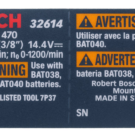 Bosch Parts 2601116850 Nameplate