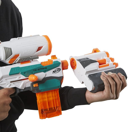 Nerf Modulus Tri-Strike Blaster - Create 3 Different Blasters - Fire Elite, Mega, or Rocket Darts - Comes with Barrel, Stock, Darts