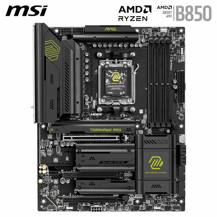 MSI MAG B850 TOMAHAWK MAX WIFI Motherboard, ATX - Ryzen 9000/8000/7000, AM5