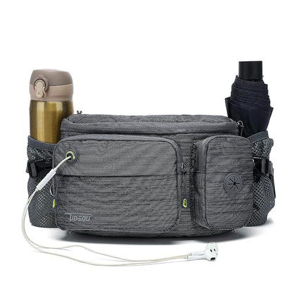 TUDEQU Large Fanny Pack with Water Bottle Holders, Dog Walking Waist Pack, Hiking Waist Pack, Men's Waist Bag