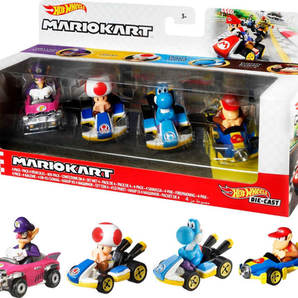 Hot Wheels Mario Kart Vehicle 4-Pack, Set of 4 Fan