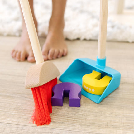 Melissa & Doug Juego de limpieza de lujo Sparkle & Shine (11 piezas) Juguetes de limpieza para niños pequeños y niños - Certificado FSC - Certificado FSC