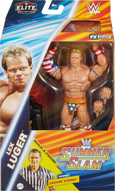 Mattel WWE Elite Collection Action Figure, SummerSlam Lex Luger Collectible with Accessory & Referee Build-A-Figure Parts
