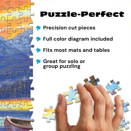 Buffalo Games - Star-Spangled Sunset - Darrell Bush - 500 Piece Patriotic Jigsaw Puzzle for Adults - American Nature Sunset Scene with Bald Eagle - Fourth of July Artwork, Adult Puzzles