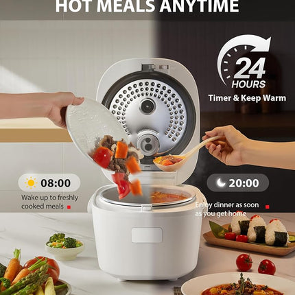 TOSHIBA 6 Cup Uncooked Rice Cooker, LCD Display with 15 Cooking Functions, 3D Heating Technology, 24-Hour Delay Timer and Auto Keep Warm, Inner Pot