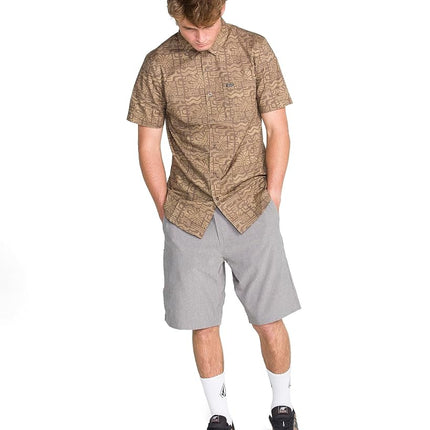 Volcom Men's Kerosene 21" Hybrid Chino Shorts, Heather Grey, 32