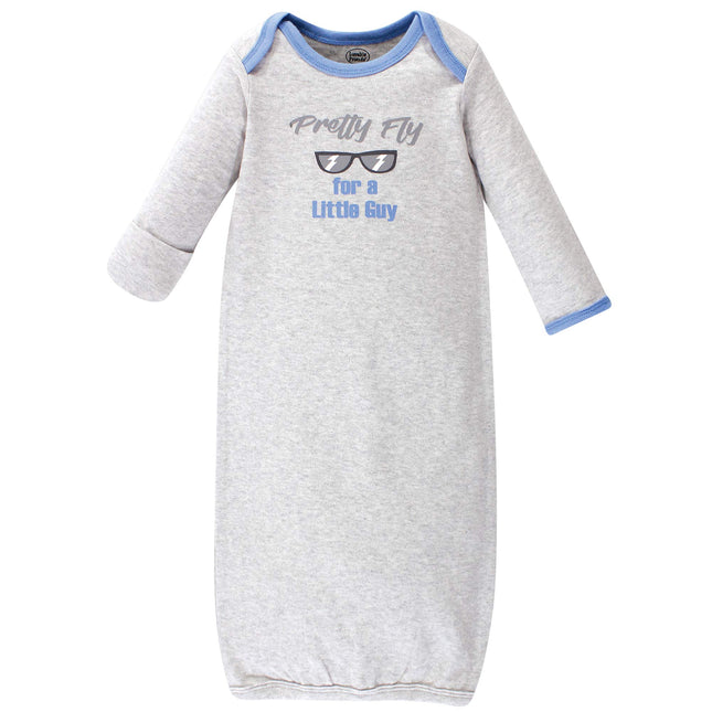 Luvable Friends Unisex Baby Cotton Gowns, Gentleman, Preemie/Newborn, Gentleman, Preemie-Newborn