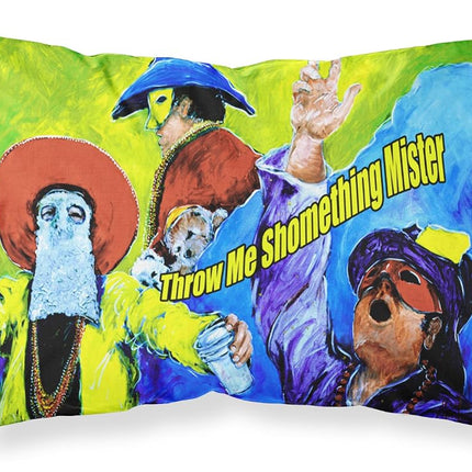 Caroline's Treasures MW1108PILLOWCASE Mardi Gras Throw Me Something Mister Wicking Fabric Standard Pillowcase, Large, Multicolor