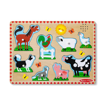 Melissa & Doug Farm Animals Sound Puzzle | Wooden 
