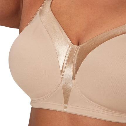 PLAYTEX Womens 18 Hour Silky Soft Smoothing Wireless Bra, Full-Coverage T-Shirt Bra, Single Or 2-Pack, Nude, 46C