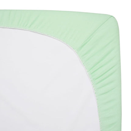 Sábana Ajustable de Punto Jersey 100% Algodón Natural para Cuna Corral Pack N Play de American Baby, Menta, Suave y Transpirable, para Niños y Niñas