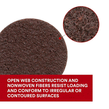 Scotch-Brite SE Surface Conditioning Disc, Roloc TS, Coarse, Aluminum Oxide, Heavy Duty, Durable, 3 in, 25/Inner, 100/Case