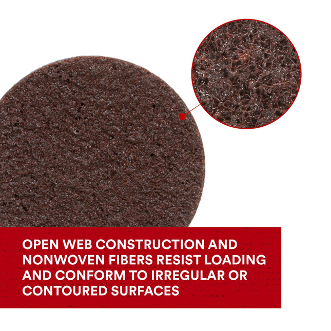 Scotch-Brite SE Surface Conditioning Disc, Roloc TS, Coarse, Aluminum Oxide, Heavy Duty, Durable, 3 in, 25/Inner, 100/Case