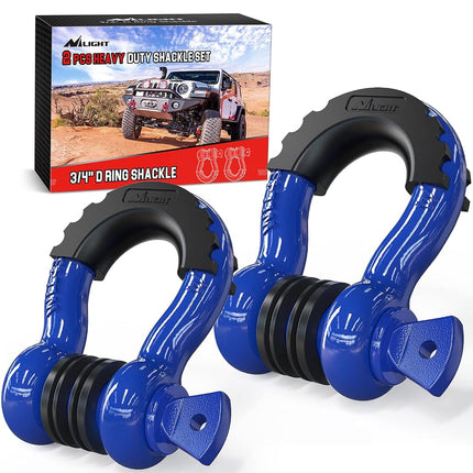 Nilight 2 Pack 3/4" D-Ring Shackle with 7/8" Screw