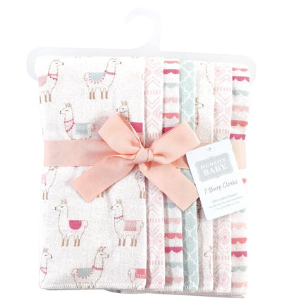 Hudson Baby Unisex Baby Cotton Flannel Burp Cloths, Llama, One Size