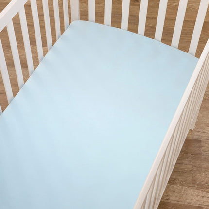 American Baby Company 100% Cotton Jersey Knit Fitted Crib Sheet for Standard Crib and Toddler Mattresses, Blue, for Boys and Girls