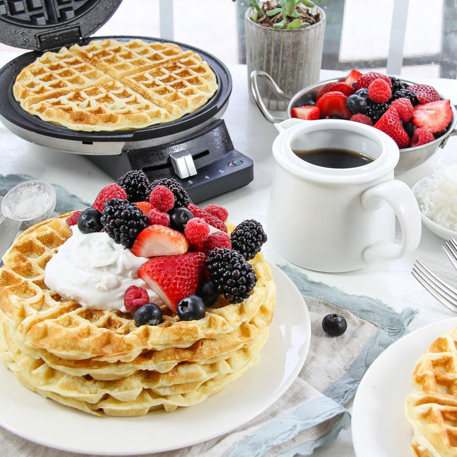 Cuisinart Wafflera Clásica Redonda, Acero Inoxidable Pulido, WMR-CANAS