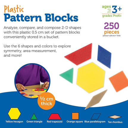 Learning Resources Plastic Pattern Blocks 0.5cm