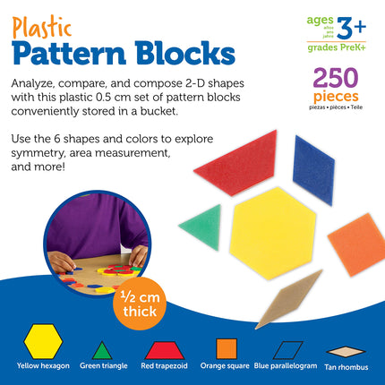 Learning Resources Plastic Pattern Blocks 0.5cm