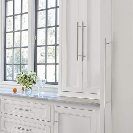 Amerock Bar Pulls 3-3/4 in (96 mm) Center-to-Center Stainless Steel Cabinet Pull, Stainless Steel
