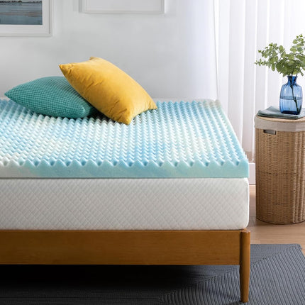 ZINUS 3 Inch Swirl Gel Cooling Memory Foam Mattress Topper, Smaller, More Convenient WonderBox Packaging, Cooling, Airflow Design, CertiPUR-US Certified, Twin