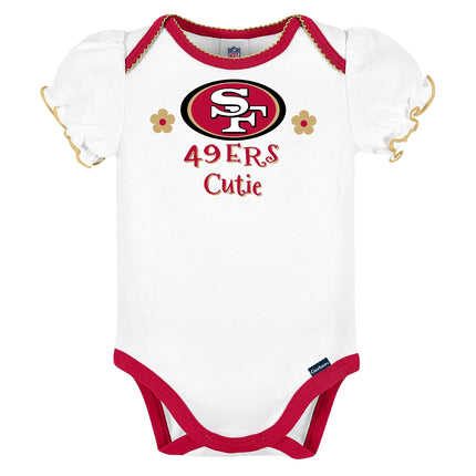 NFL baby girls 3 Pack Short Sleeve Bodysuit, Alternate 2, 6-12 Months US