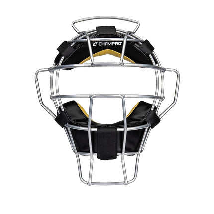 CHAMPRO Máscara facial ligera de árbitro de béisbol/sóftbol de 18 oz para adulto con tratamiento Bio-Fresh, plateada