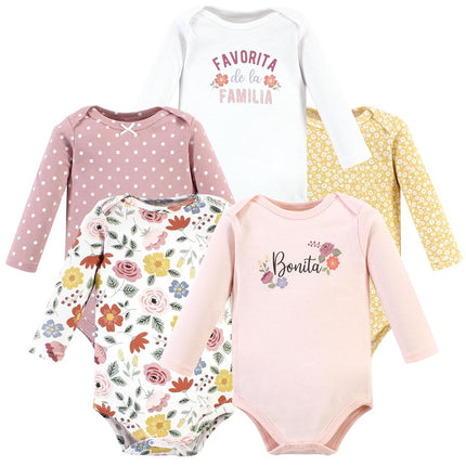 Hudson Baby Unisex Baby Unisex Baby Cotton Long-sleeve Bodysuits, Bonita, Preemie, Bonita 5 Pack, Preemie